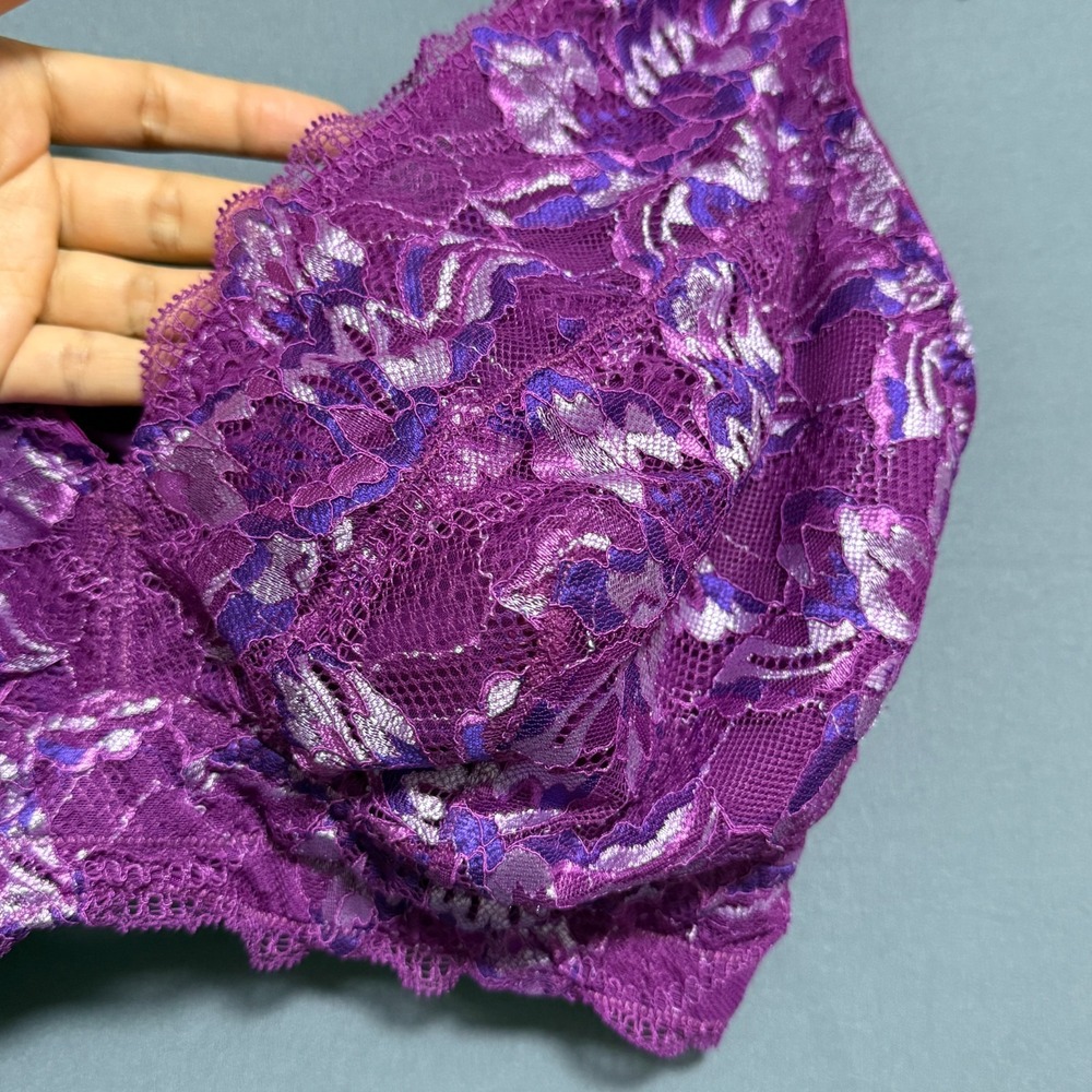 Cosabella Bralette Bra XS Purple Floral Lace Coquette Balletcore Romantic Fairy - Picture 4 of 16